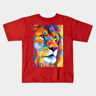 Lion Wpap Art Kids T-Shirt